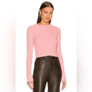 Alice + Olivia Soft Pink Crew Neck Cashmere Pullover